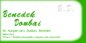 benedek dombai business card